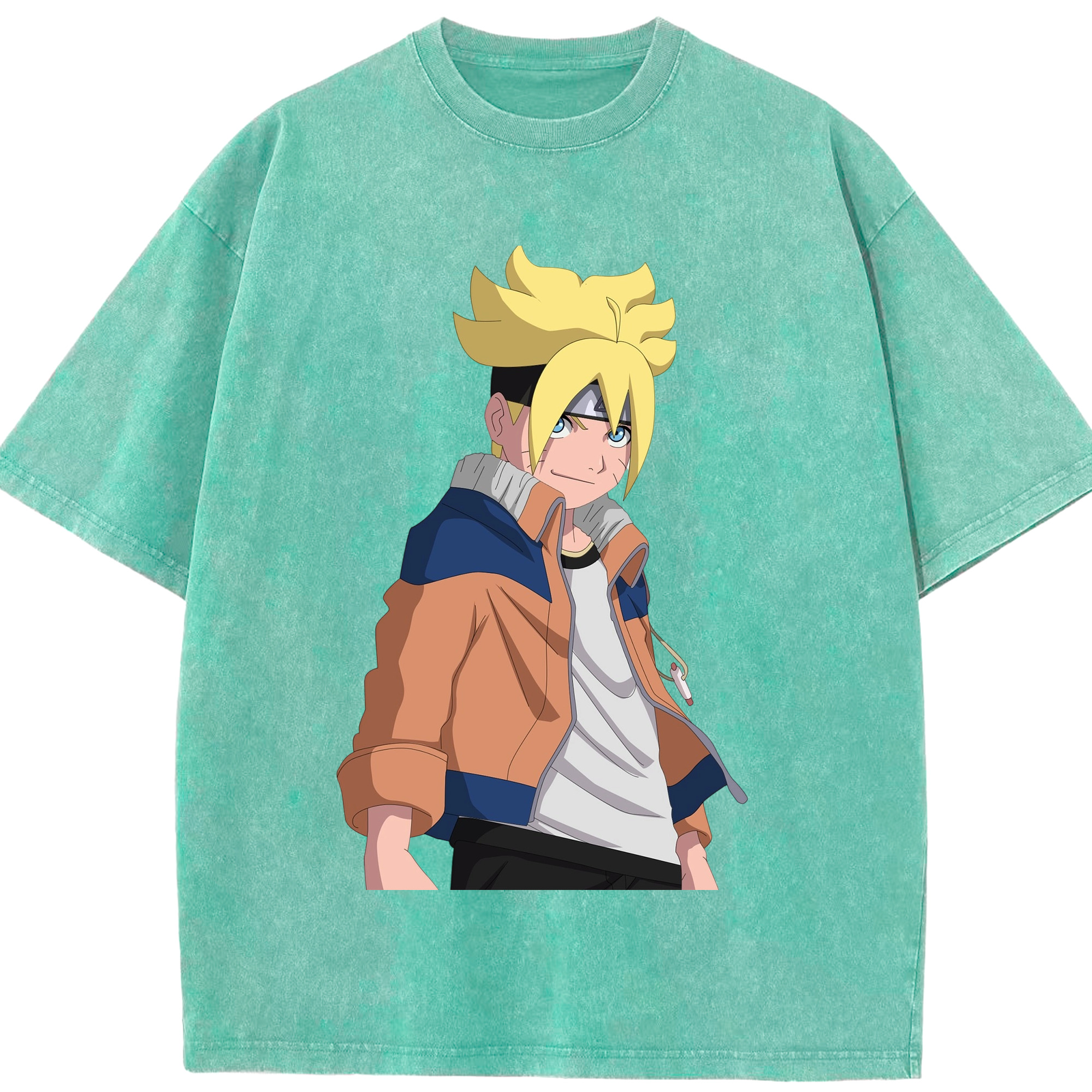 （画像用） NARUTO -ナルト- うずまき ナルト Uzumaki Naruto 綿100% ヴィンテージ風 半袖Tシャツ（フロントプリント）
